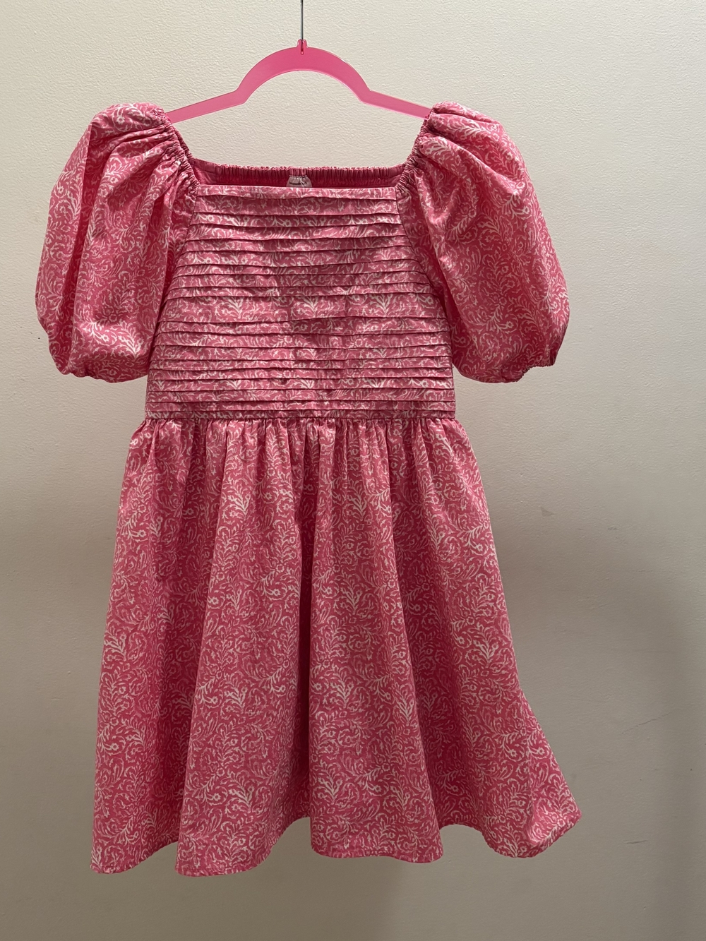 abercrombie kids Pink Puff-Sleeve Smocked Dress
